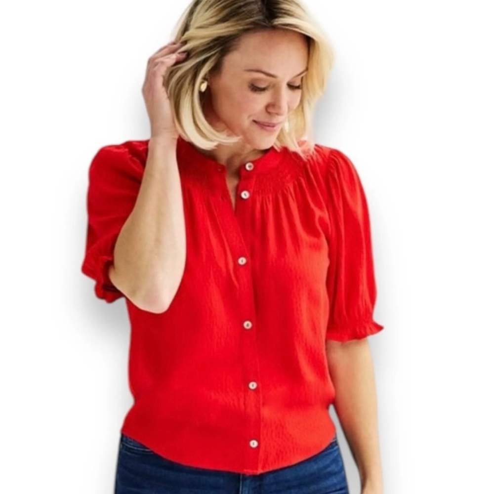 SOLD! Draper James Vibrant Red Blouse